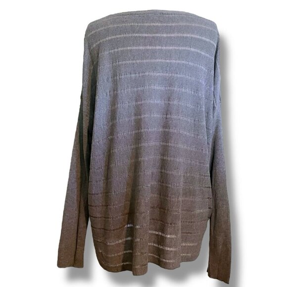 Eileen Fisher Womens Sweater Medium Large Gray Open Knit Minimalist Lagenlook - Picture 6 of 8